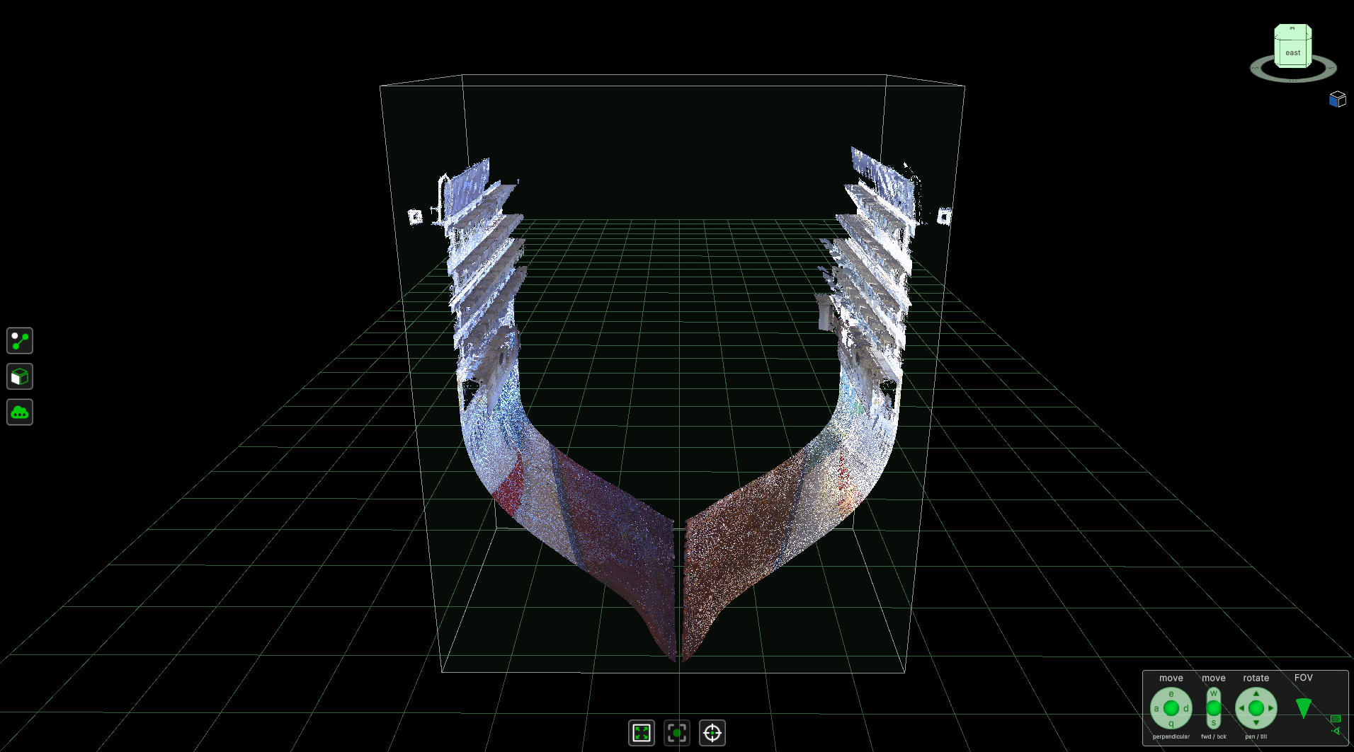 Norwegian Dawn point cloud - mid section front view